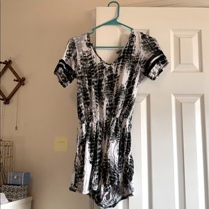 Grey and Green Romper